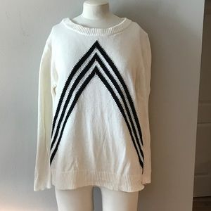 J. Crew Black Chevron Cotton Sweater